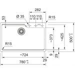 Franke UBG610-78 Urban 花崗岩檯面單昇盆 (石墨色)
